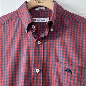 Onward Reserve Tailored Fit Performance Gingham Check Shirt Med +MEASUREMENTS